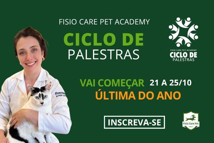 Ciclo de Palestras Fisio Care Pet: aulas gratuita começa nesta terça-feira