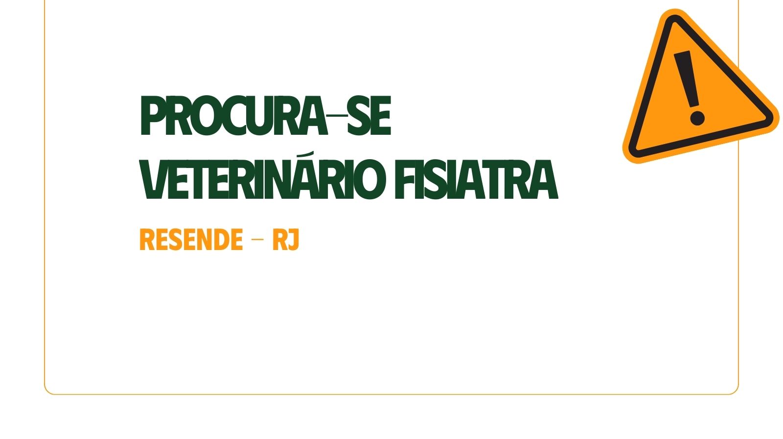 Vaga para médico-veterinário fisiatra em Resende – RJ